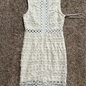 Lulus size small white tassel lace dress